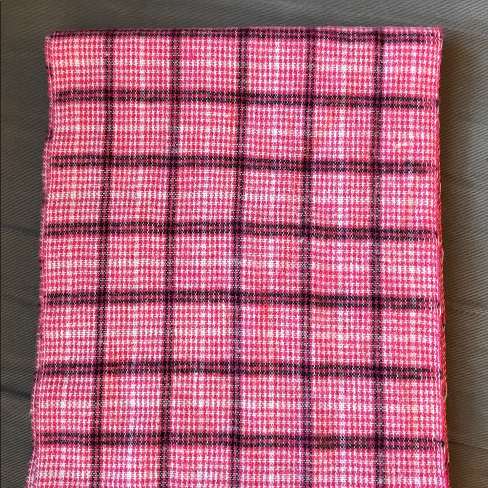 Karbon Pink White Black Plaid Scarf - Picture 6 of 6